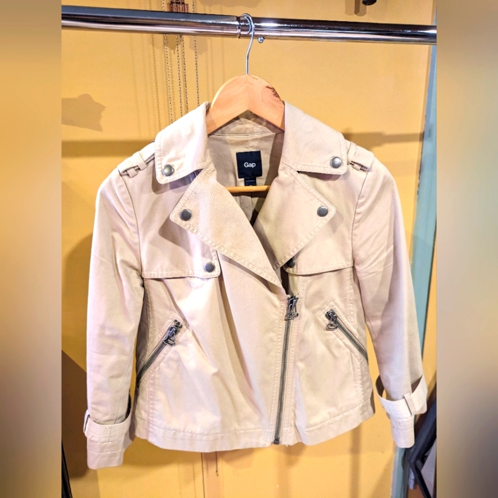Short beige trench Jacket